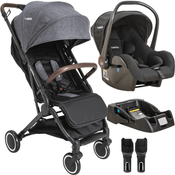 Carrinho de Bebe com Bebe Conforto e Base Kiddo Sprint Grafite