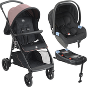 Carrinho com Bebe Conforto e Base ISOFIX Burigotto Lui Rose