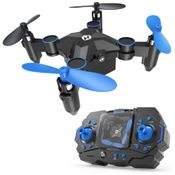 Mini Drone para Crianças com Giros 3D, 3 Velocidades, Pairar Automático e Função Decolagem e Pouso, Holy Stone HS190, Azul