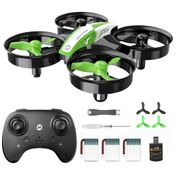 Mini Drone para Crianças e Iniciantes com Pairar Automático, Giros 360º, Pouso Automático e 3 Baterias, Holy Stone HS210, Verde