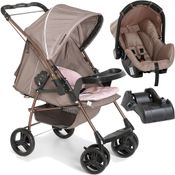 Carrinho Bebe Conforto Base Galzerano Milano Cappuccino Rosa