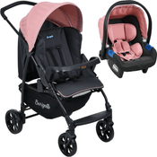 Carrinho de Bebe com Bebe Conforto Burigotto Ecco CZ Rosa