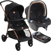 Carrinho de Bebe com Bebe Conforto e Base Burigotto Lui Cobre