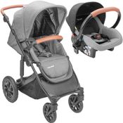 Carrinho de Bebe com Bebe Conforto Prime Baby Tygo 9 Cinza