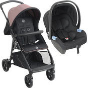 Carrinho de Bebe Passeio com Bebe Conforto Burigotto Lui Rose