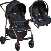 Carrinho de Bebe com Bebe Conforto Burigotto Ecco Preto Cobre