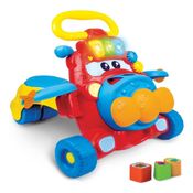 Andador e Motoca Avião - Junior Jet 2 em 1 – Vermelho e Azul - Winfun