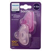 Chupeta - Philips Avent - Soothie - 4 a 6 Meses - 2 Unidades - Tamanho 1 - Silicone - Rosa