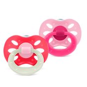 Conjunto de Chupetas Lillo - Extra Air - Brilha no Escuro - Dia e Noite - Maiores de 6 meses - Rosa