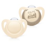 Kit 2 Chupetas - 18-36 Meses - For Nature - Silicone S3 - Neutral - Nuk