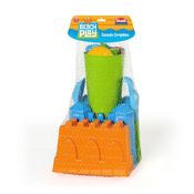 Kit Castelo Completo De Praia Beach Play Laranja Usual Plastic 423