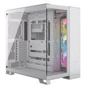 Gabinete Corsair Icue LINK RGB 6500X Lateral Vidro Temperado ATX Branco com 3 FANS - CC-9011270-W