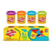 Super Massa 4 Potes Azul Laranja Roxo Verde Estrela 1001301400153