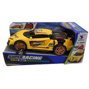 Carro Esporte Com Fricção E Luz Amarelo Bbr T014