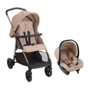 Carrinho Com Bebê Conforto - Travel System - Burigotto - Lui Mon Amour - Até 13Kg - Bege