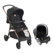 Carrinho Com Bebê Conforto - Travel System - Burigotto - Lui Preto Cobre - Até 13Kg - Preto