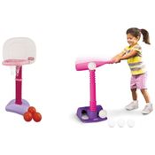 Kit de Basquete e Beisebol para Crianças de 2 a 5 Anos, Rosa, Little Tikes