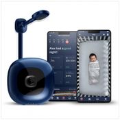 Monitor Inteligente para Bebês com Sensor de Respiração e Movimento, Áudio Bidirecional e Visão Noturna, Nanit Pro, Azul