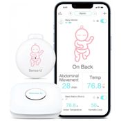 Monitor Inteligente para Bebês para Movimento Abdominal, Temperatura e Umidade, Sense U, Branco