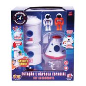 Conjunto De Veículo e Mini Figura - Astronautas - Estação e Capsula Espacial - Fun