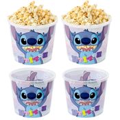 4 Baldes para Pipoca Hora do Cinema Familia 2 Litros Oval Lilo & Stitch Plasútil