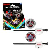 Conjunto de Piões e Lançadores - Beyblade x Transformers - Optimus Prime  e Megatron - Hasbro