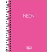 Caderneta Espiral Capa Dura 1/8 Sem Pauta - 80 Folhas - Neon Pink - Tilibra -