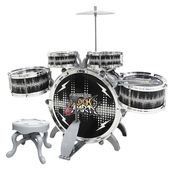 Bateria Infantil Rock Party c/ Banqueta - DM Toys -  PRETO