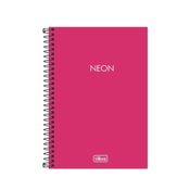 Caderno Espiral Capa Plástica ¼ - 80 Folhas - Neon Pink - Tilibra