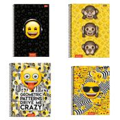 Caderno Espiral Capa Dura - 12x1 - Emoji - 240 Folhas - Foroni
