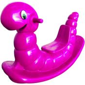 Gangorra Infantil Minhoquinha Nhoca Rosa de Plástico Moldado