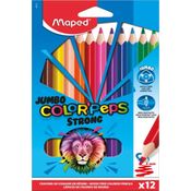 Lápis de Cor ColorPeps Strong Jumbo - 12 Cores - Maped