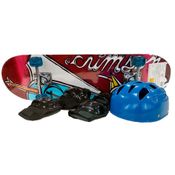 Skate Dupla Estampa com Bolsa e Acessórios de Segurança - Fênix -