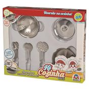 Brinquedo Kit Cozinha Inox Escorredor Braskit
