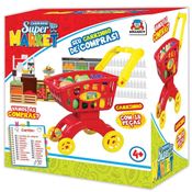 Conjunto Carrinho Super Market Vermelho Braskit