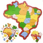 Quebra-cabeça Mapa do Brasil em Madeira