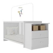 Berço Cômoda com Colchão Incluso Meu Bebê Multimóveis FG4013 Branco