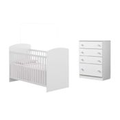 Berço e Cômoda João e Maria Multimóveis Branco