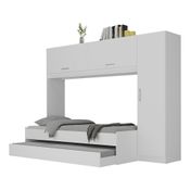 Bicama com Guarda-Roupas para colchão 88 x 188 cm Multimóveis FG2691 Branca
