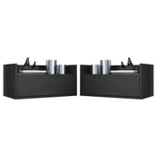 Kit c/ 2 Mesas de Cabeceira 60 cm Suspensa Multimóveis Preta