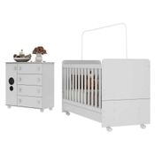 Quarto Infantil com Berço e Cômoda Pimpolho Multimóveis Branco