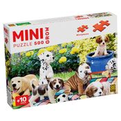Mini Quebra-cabeça 500 peças Filhotes no Jardim