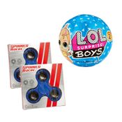 Kit Boneco LOL Surprise! Boys Serie 2 (8926B) + 2 Fidget Spinner Original Azul (2601AZ)