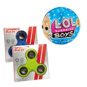 Kit Boneco LOL Surprise! Boys Serie 2 (8926B) + 2 Fidget Spinner - Azul (2601AZ) + Verde (2601V)