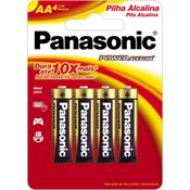 Pilha Alcalina AA pequena - 1.5V - 04 unidades - Panasonic