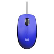 Mouse Com Fio MF400 Clique Silencioso Conexão USB 1200dpi Cabo de 180cm 3 Botões Azul Multilaser - MO388 MO388