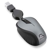 Mouse Com Fio Wave Conexão Usb 1200dpi Cabo de 75cm 3 Botões Textura Emborrachada Retrátil Cinza - MO232OUT [Reembalado] MO232OUT