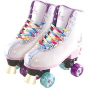 Patins Roller Skate Unicórnio 4 Rodas Ajustáveis Tam 35 a 38 - Fenix