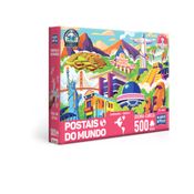 Quebra-Cabeça - 500 Peças - Game-Office - Postais Do Mundo - Continentes - Toyster
