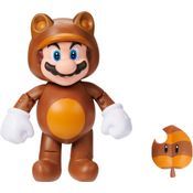 Super Mario - Boneco Tanooki Mario de 10cm com Super Folha - Sunny